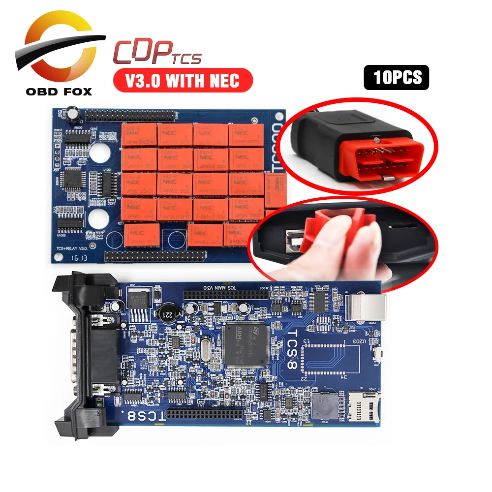 Двойной синий PCB супер инструмент CDP TCS pro 2016R1 с Keygen в OBD2 Автомобили грузовик