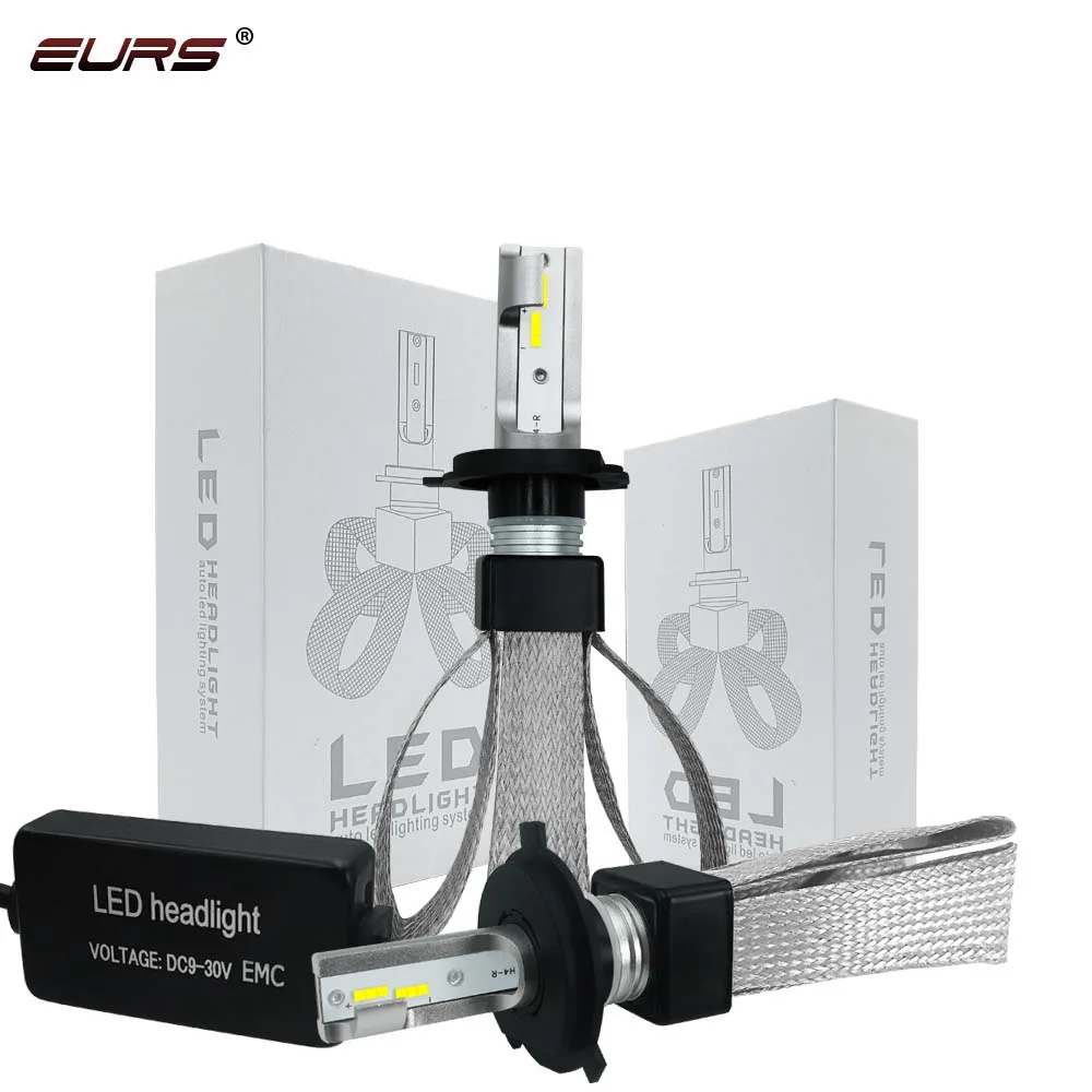 

EURS H4 H7 LED Car Lights 9005 H11 H8 H9 HB1 HB3 9006 HB4 Car Headlight Lamp Bulb LED Light T8 Auto headlamp 12V 9600LM 6000K