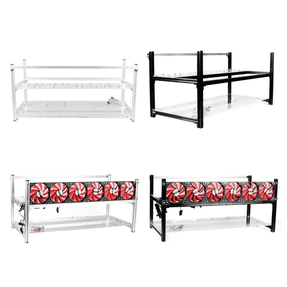 Multifunctional Heat Dissipation GPU Mining Frame Case Stackable Design Aluminum Acrylic Insulation Mining Frame Case