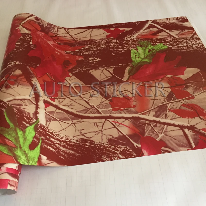red realtree camo vinyl car wrap 11