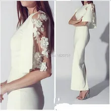 Элегантные белые вечерние платья с коротким колпачком и аппликацией длиной до лодыжки, вечерние платья на заказ