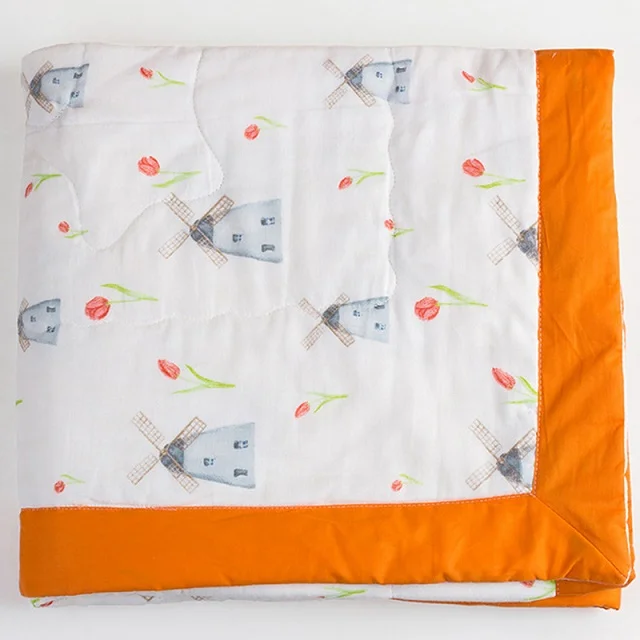 110X120 см для новорожденных детей 0-1 лет, детское Хлопковое одеяло, муслиновое Марлевое полотенце для осени и зимы - Цвет: Слоновая кость