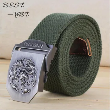 

New Casual Automatic Buckle Brand Designer High Quality Couple Men's outdoor canvas belt Army fan casual tooling woven belt