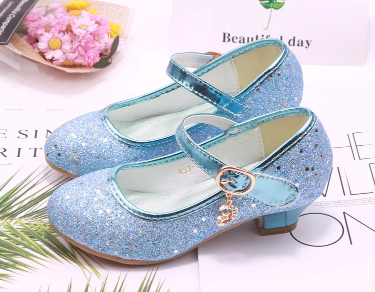 qloblo Kids Girls Wedding Shoes Children Princess Sandals High Heels Dress Shoes Shoes For Girls