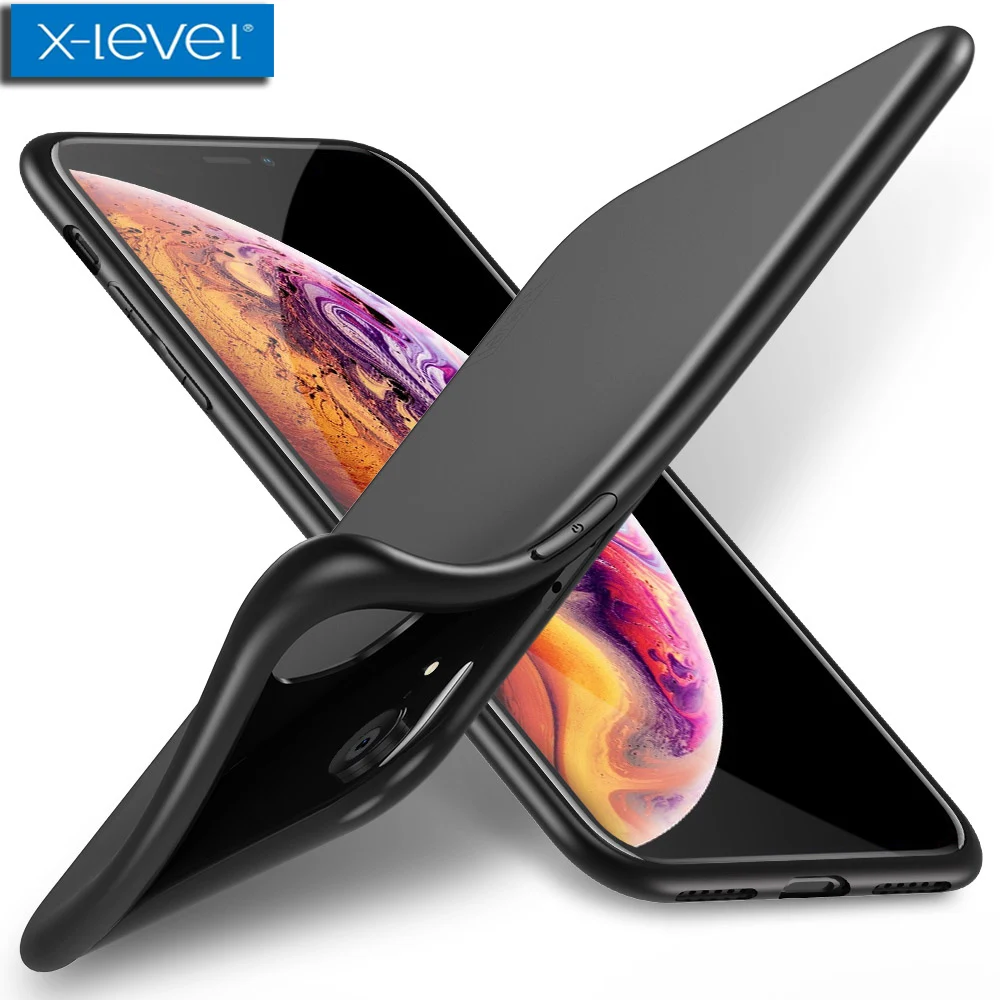 

Xlevel for iPhone X XS MAX XR Case X-Level Super Thin Slim Soft TPU Frosted Matte Phone Back Cover for iPhone 8 7 6s 6 Plus 5S