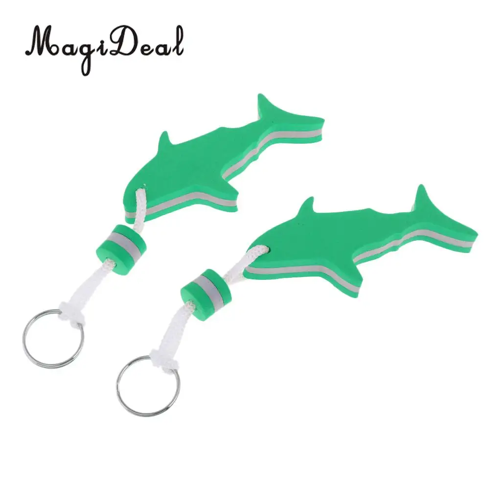 MagiDeal 2x Shark Floating Keychain Keyring Water Buoyant Key Holder for Beach Swim Yachting - Portable, Lightweight, Durable