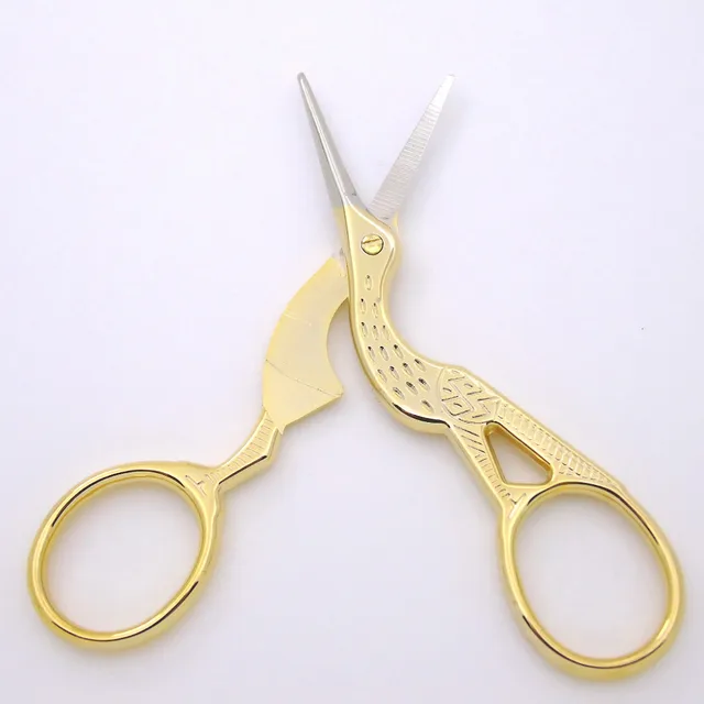 1Pc Retro Classic Gold Stork Sewing Scissors Trimming Craft Gold Sewing