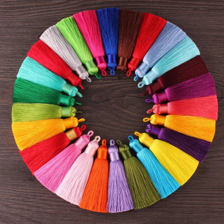 80mm Silk Tassels Solid Color Diy for Tassels Earring Pendant Long