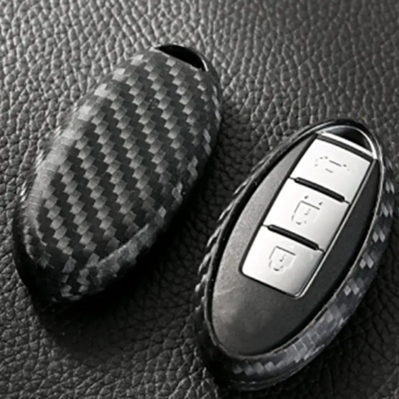 New Arrvial Carbon fiber black key sleeve Car key holder Key ring For