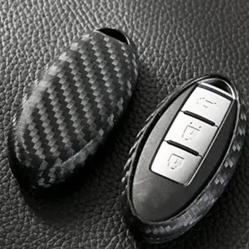 

New Arrvial Carbon fiber black key sleeve Car key holder Key ring For Nissan Smart key 2buttons 3buttons 4buttons 5buttons