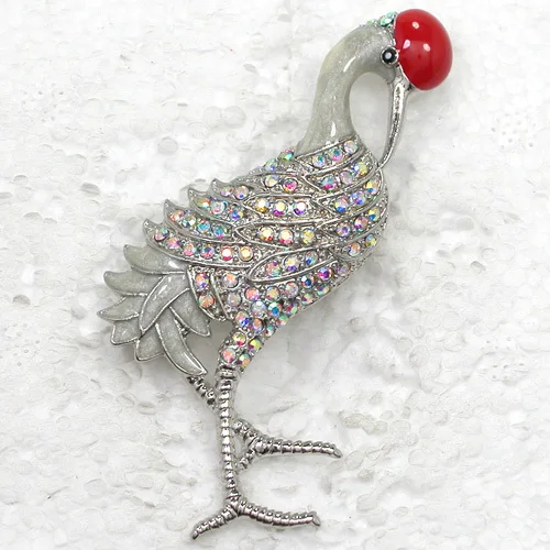 

Wholesale Rhinestone red-crowned crane Enamel Pin brooches C101860