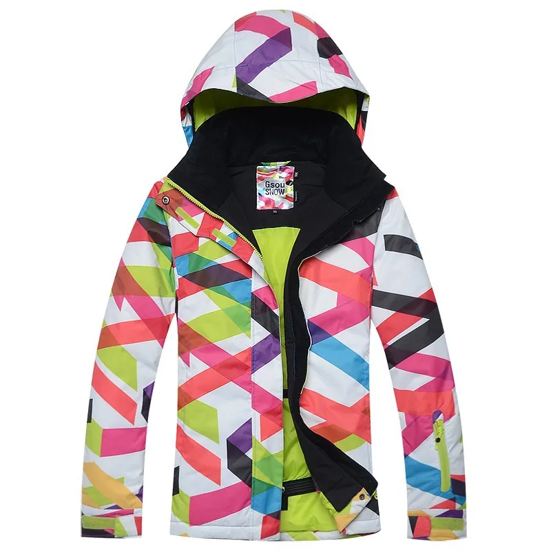 

2019 Gsou Snow Ski Jacket Women's Skiing Winter Outdoor Sports Ski Jacket for Female Waterproof Cottom Breathable Ski Clothing