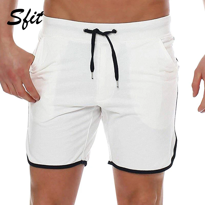 

Sfit 2019 Summer Men's Casual Short Quick Dry Drawstring Waist Swim Trunks Beach Surfing Solid Color each Holiday Party Shorts