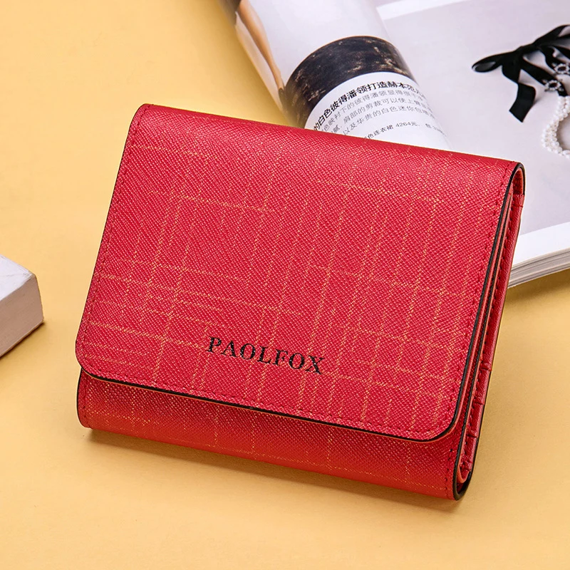 2019 Fashion Genuine Leather Women Wallet Small Short Purse Female Clutch 3 Fold Wallet Ladies