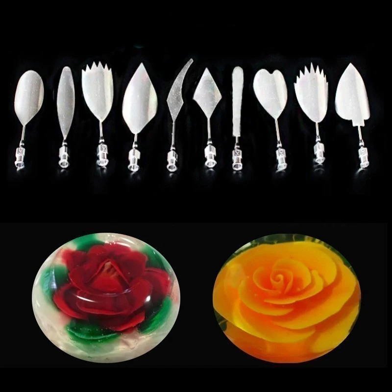 

11pcs/set Jelly Flower Art Tools 3D Russia Nozzle Set Cake Decorating Tools Cake Gelatin Pudding Nozzle Syringe P15