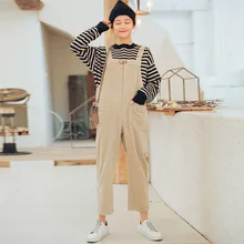 Джинсы женские с высокой талией хлопковые комбинезоны джинсы BF стиль свободные джинсы в гармошку женские#5856