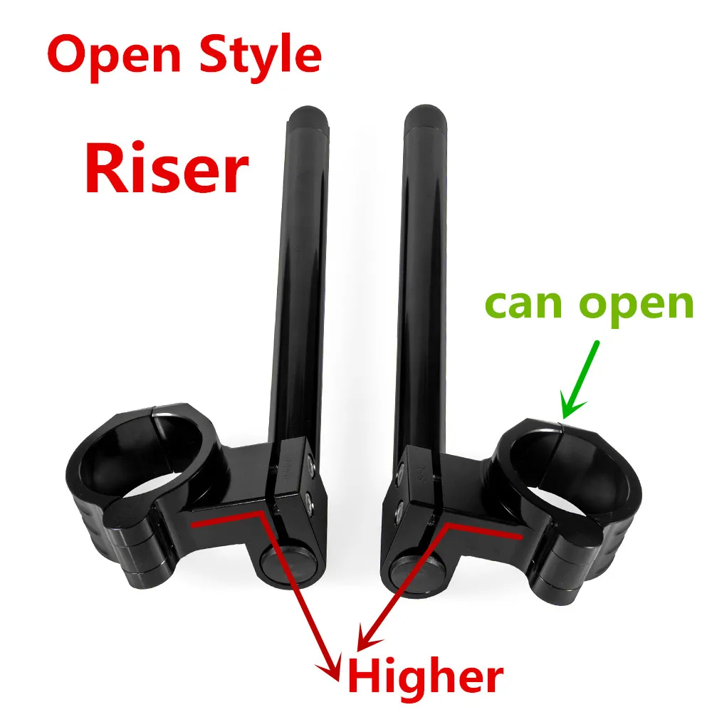 50 мм Riser клип на руль выше Поднятый зажим черный зажим на зажиме Вилка Ручка Бар аксессуары для мотоциклов