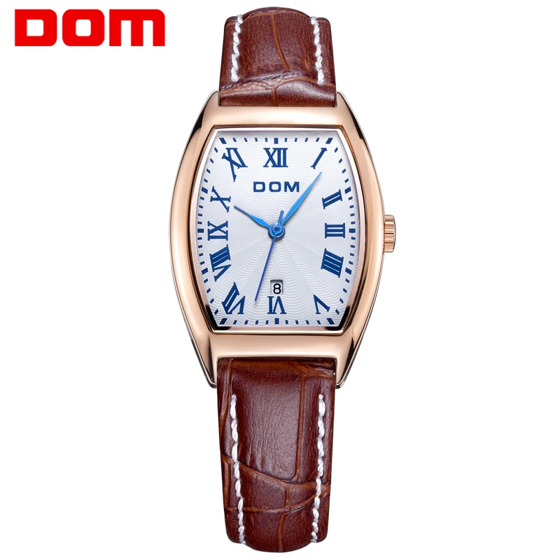 Подлинные наручные часы брендовые роскошные женские Dom G-1012 бизнес розовое золото