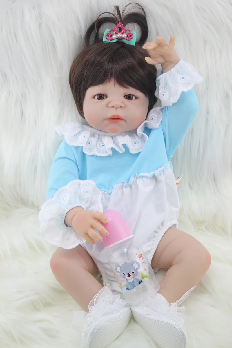 Full body silicone reborn baby girl doll toys lifelike ...