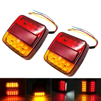 

1 Pair 12V Truck Trailer Rear Light Waterproof Camper Indicator Reverse Van Car Truck taillight 26LED