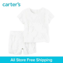 Carter s 2pcs baby children kids clothing girl fall winter Lace Top Short Set Banded waist