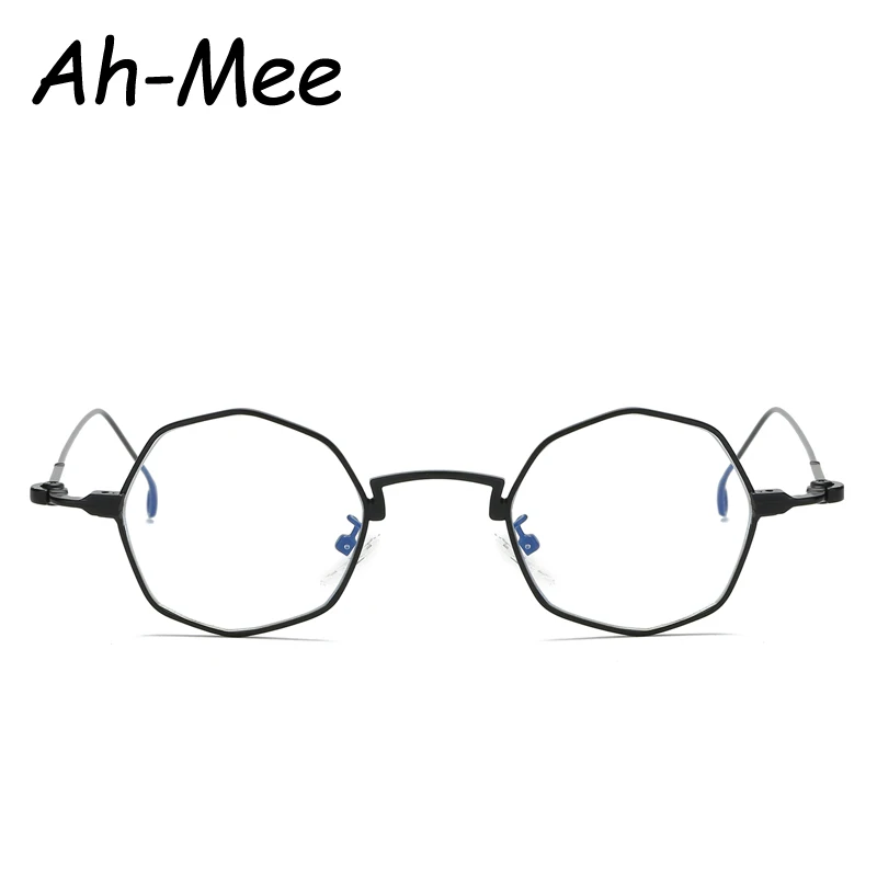 

Ah-mee Octagon Women Brand Glasses Frames Vintage Small Metal Optical Frame Anti Radiation Reading Clear Lens Eyeglasses