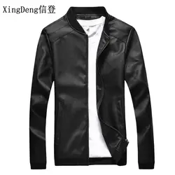 XingDeng Качественная верхняя одежда мужские повседневные куртки PU брендовые модные кожаные пальто весна осень Мужская верхняя одежда плюс 5XL