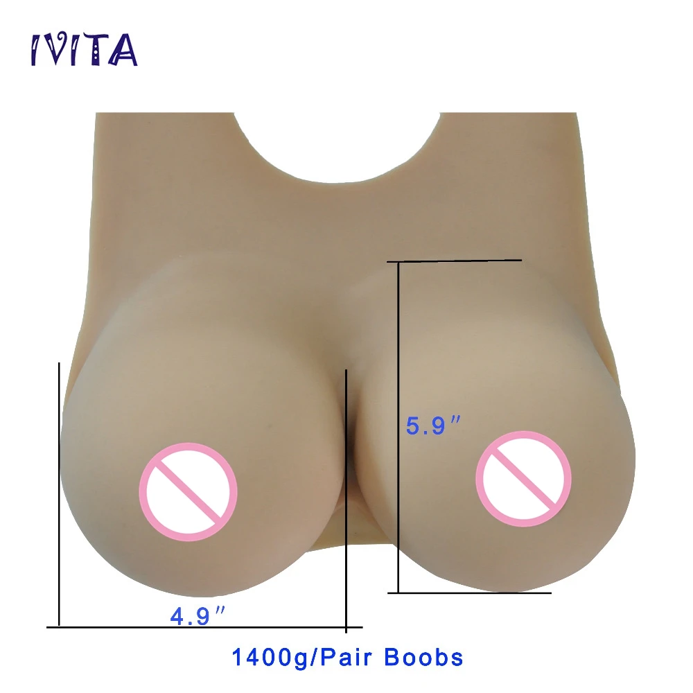 Реалистичная силиконовая грудь IVITA 1400 г искусственная фотосессия для Transvestite