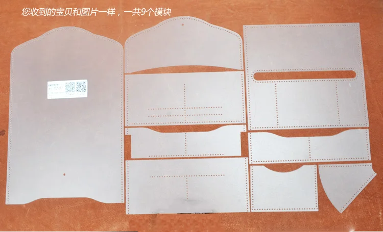 DIY multi pocket long leather wallet pvc template sewing pattern