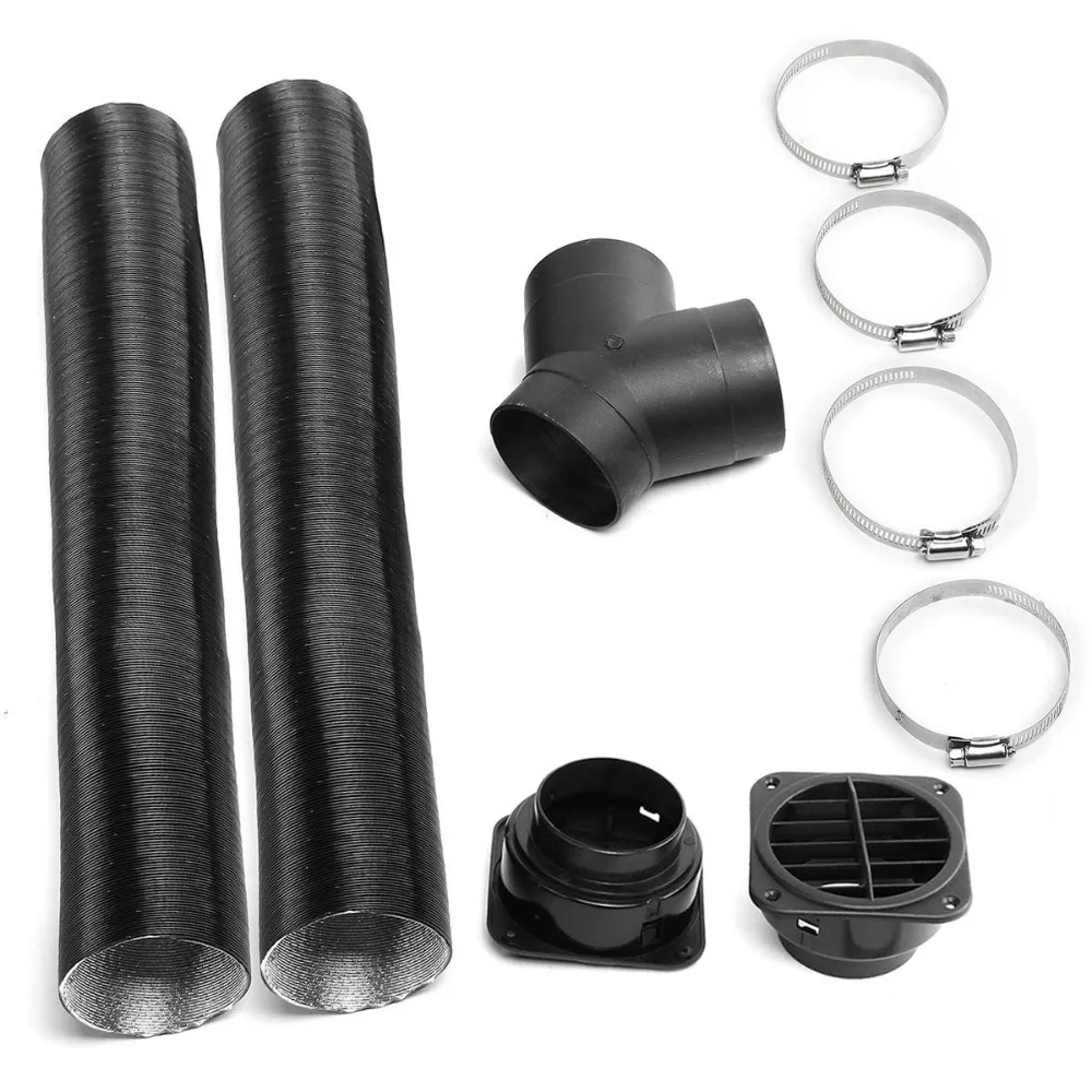 

75mm Air Pipe Hose Line Heater Air Vent Outlet flat with Y Piece Connector Set For Diesel Heater for Webasto Dometic Planer