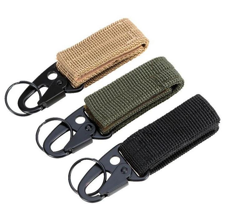 

100 Pcs/Lot Carabiner Tactical Nylon Key Hook MOLLE Webbing Belt Buckle Hanging System Camping Hiking Accessories EDC Tool