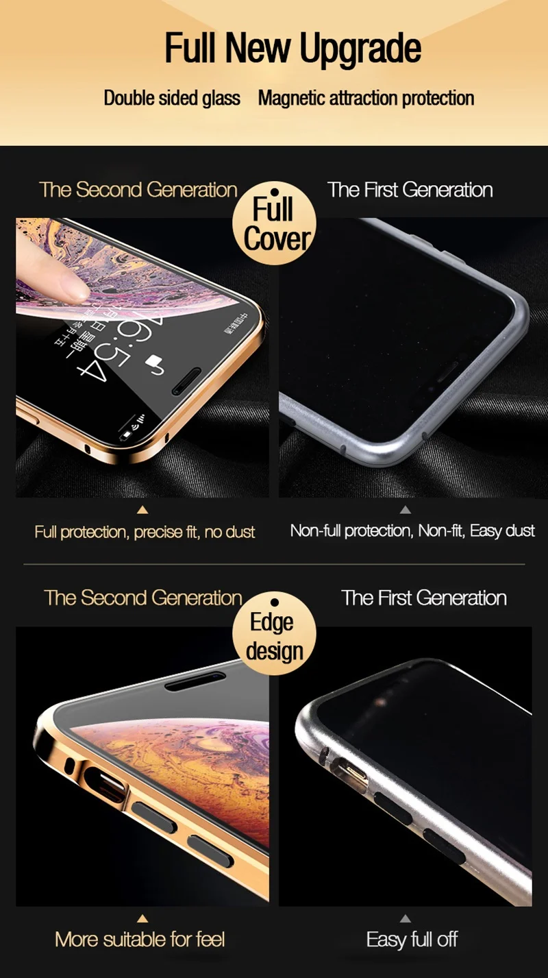 Tongdaytech Магнитный защитный чехол из закаленного стекла, магнитный металлический чехол для телефона 360, защитный чехол для Iphone XR XS 11 Pro MAX X 8 7 6 Plus