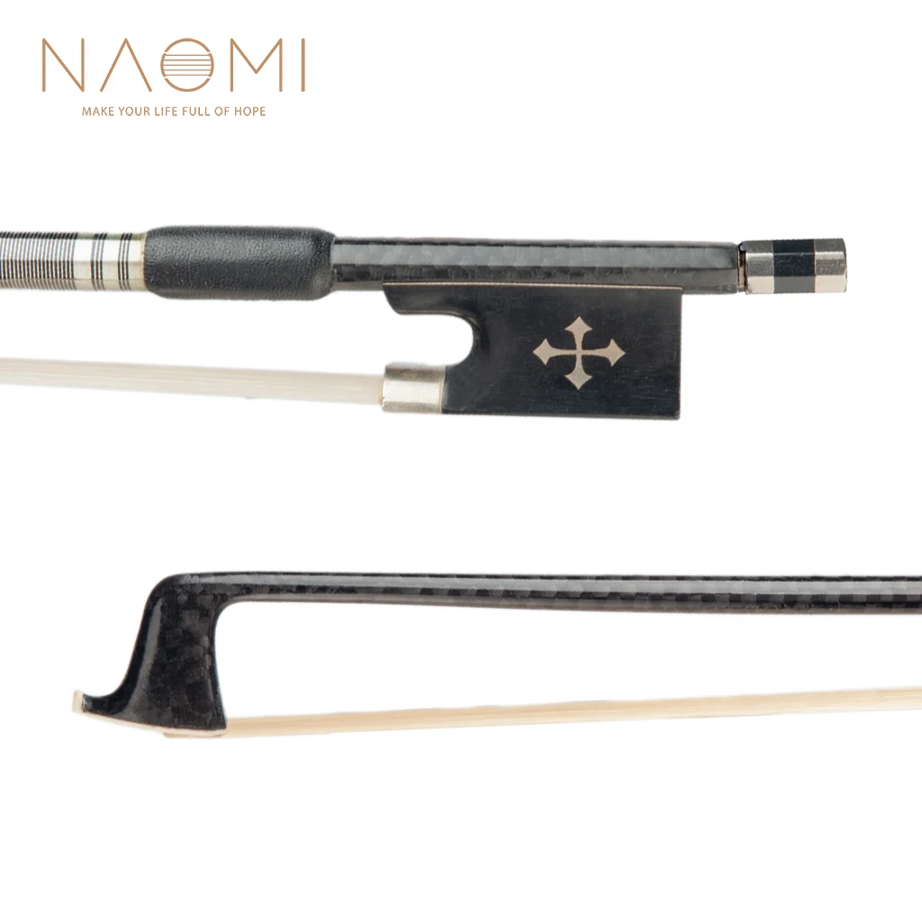 NAOMI Violin Bow Carbon Fiber Bow 4/4 Size W/Ebony Frog Horsehair Well
