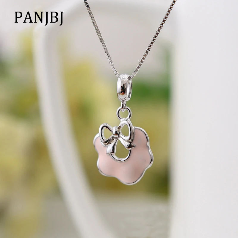 

New 100% 925 Sterling Silver Bead Charm Bib Collar Pendant Enamel Charms Beads Fit Pandora Bracelets Necklace DIY Women Jewelry