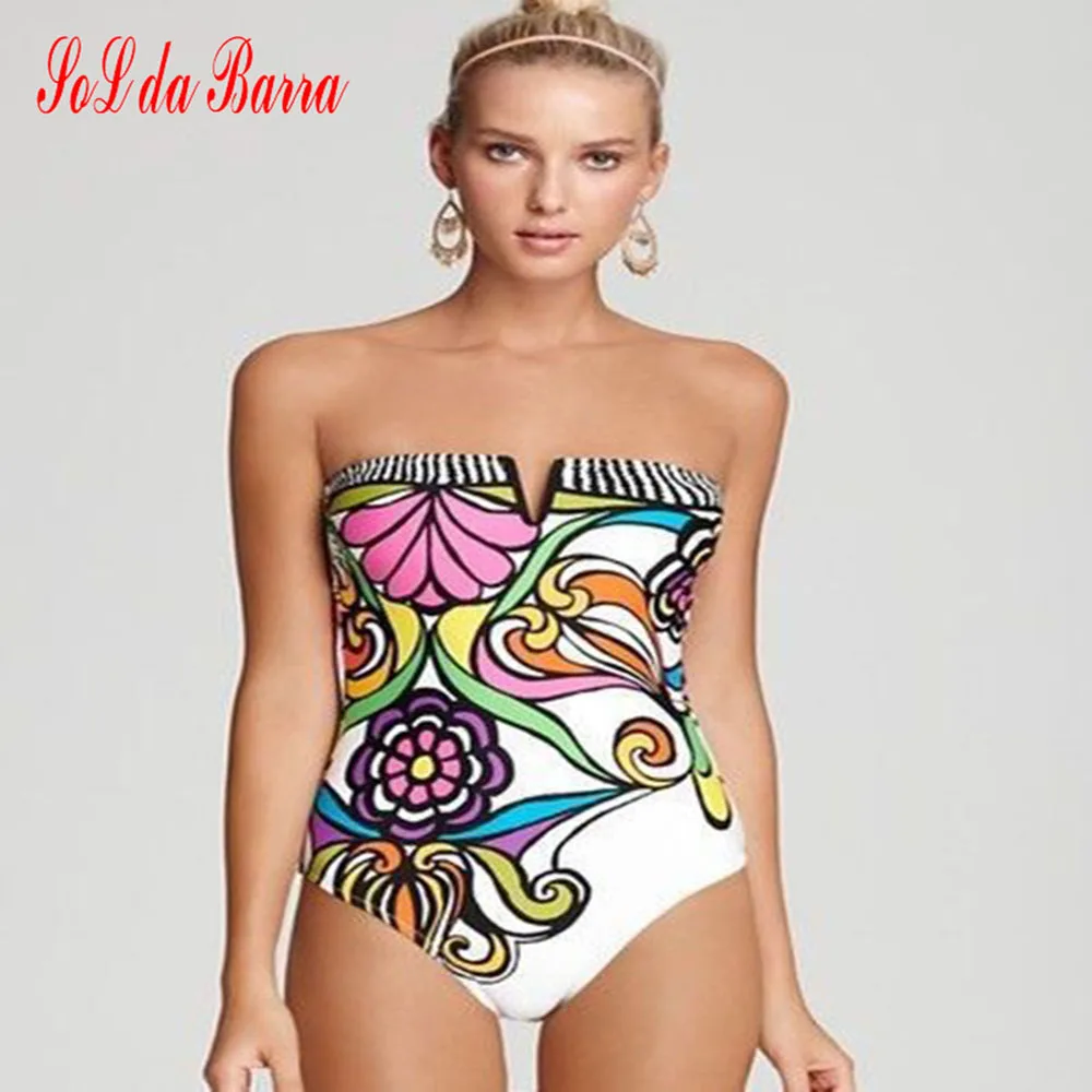 

2017 One Piece Sxey Swimsuit Girls Halter Bandeau Swimwear Bathing Suit Women maillot de bain Monokini Piece Swimsuit Women XXL