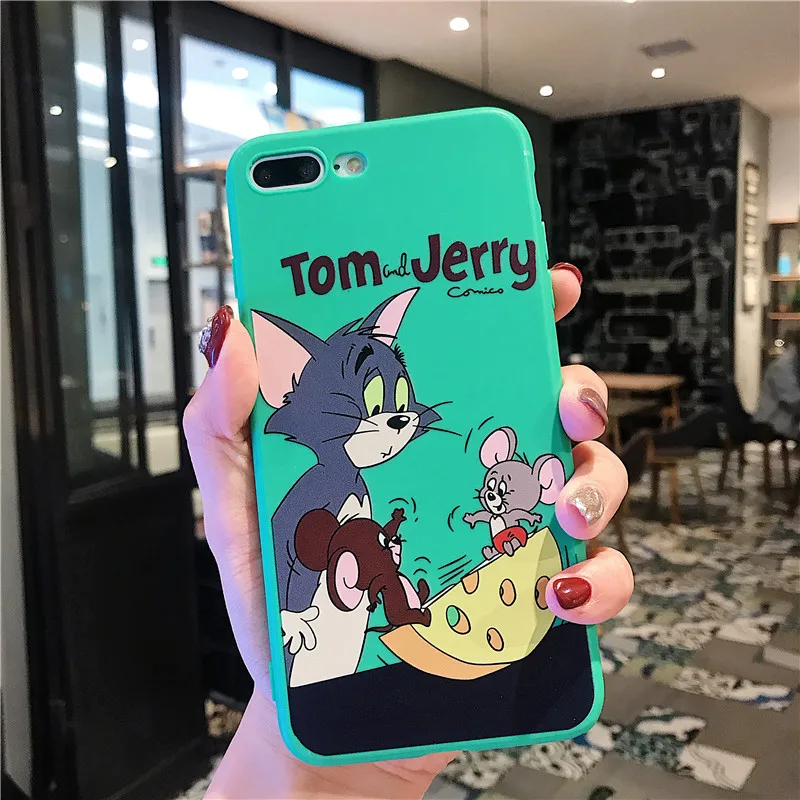 Милый чехол для телефона Tom Jerry для iPhone 11 Pro MAX XS MAX XR мягкий чехол из ТПУ с рисунком кошки и мышки для iPhone X 7 8 6S 6 Plus чехол