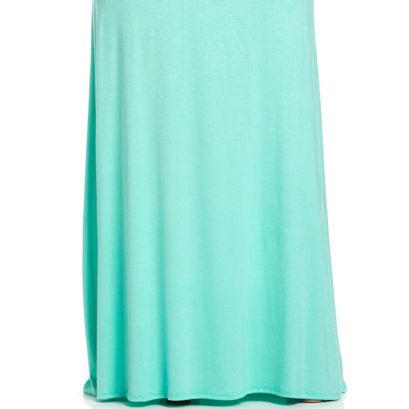 Plus Size Fold Over Two-Way Maxi Skirt Mint (5)