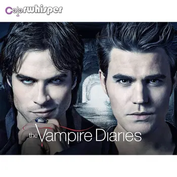 

Daimond Painting Full Square/ Round Film Vampire Diaries Diamond Painting Rhinestone Embroidery Crystal Cross Stitch Mosaic Z015