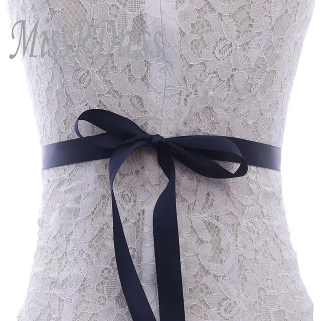 MissRDress Rhinestones Wedding Belt Handmade Pearls Bridal Belts Silver Crystal Flower Bridals Sash For Women Prom Dresses JK835 Navy blue