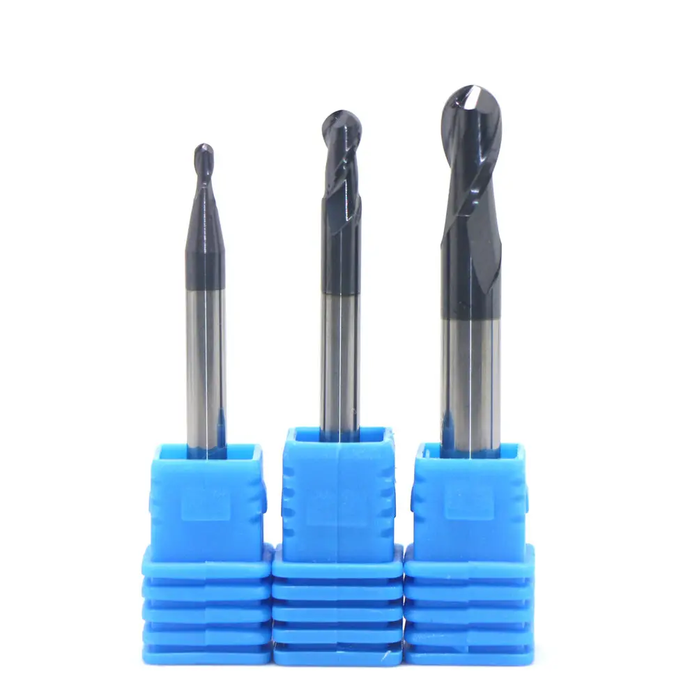 3PCS Nitrogen Coated 2 flutes Ball Nose End Mill set CNC tool R1.0//2.0// 3.0MM