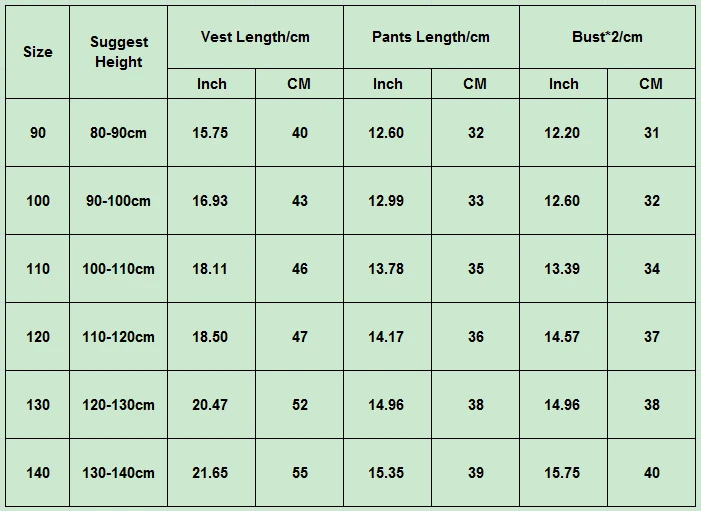 size chart