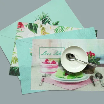 

Plant Flamingo PVC Placemat Easy clean Dining Table Mat Disc Pads Insulation Coasters Waterproof Table Cloth Slip-resistant Pad