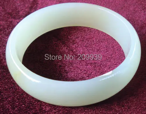 

huij 00817 real Hetian white jade Bracelet with certificate, grade A, size 58mm