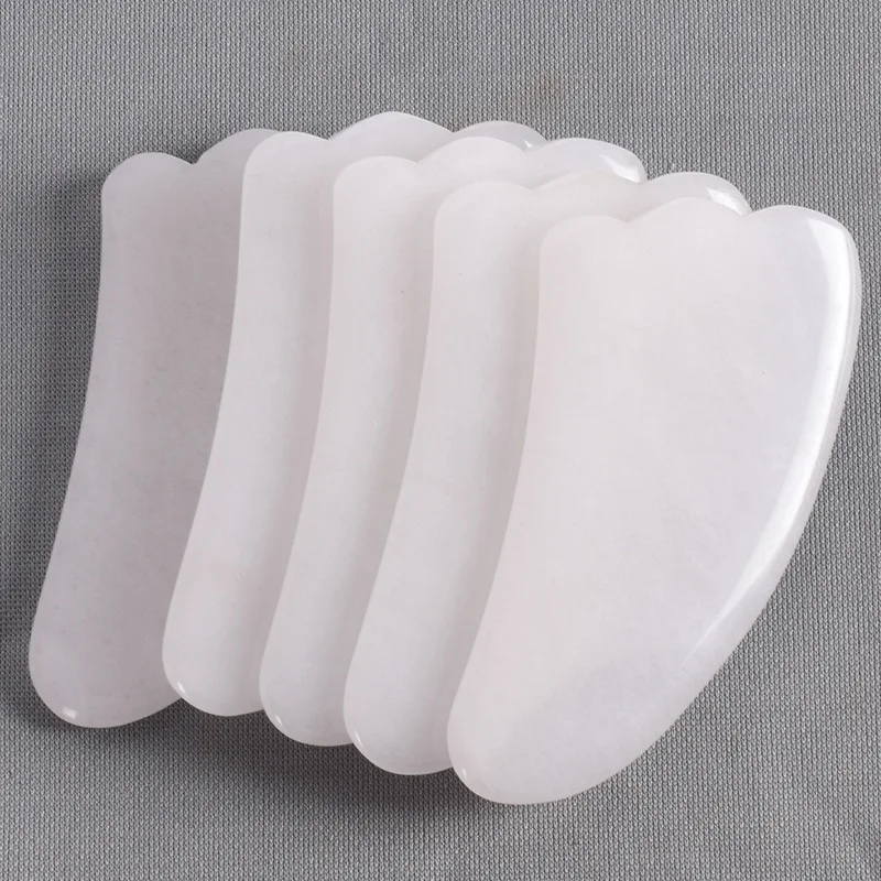 Белый нефрит Gua Sha доска для ухода за кожей лица 100% натуральные лечебные камни GuaSha