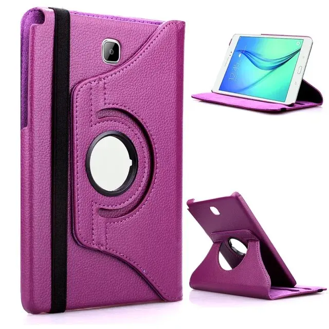 360 Вращающийся из искусственной кожи чехол для Samsung Galaxy Tab A 8,0 T350 T351/T355/P350/SM-T355 Премиум стоячая таблетница - Цвет: purple