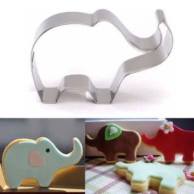 

1PC/Lot Stainless Steel Animal Elephant Cookie Cutter Dough Pastry Fruit Chocolate Decorating Mold DIY Kitchen Baking Moulds