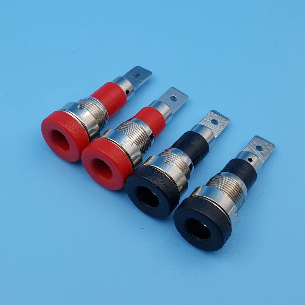 4mm Banana Shrouded Test Socket Black Connector Insulated Panel Mount