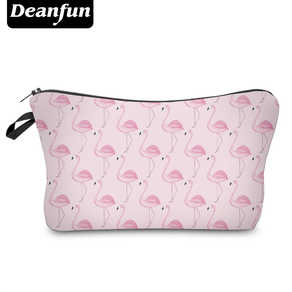 Deanfun Pink Cosmetic Bags Flamingo 3D Printed Women Makeup Storage