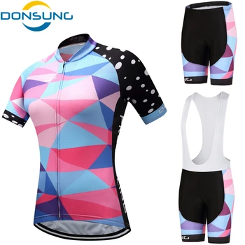 

DONSUNG Cycling Jersey Sets Summer Breathable Pro Team Outdoor Bicycle Sport Wear Maillot Ciclismo Short Sleeve Cycling BIB Sets