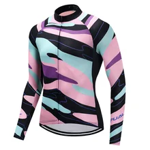 FUALRNY Men’s Spring/Autumn Long Sleeves Cycling Jerseys Quick Dry Bike Clothes Breathable Team Sportswear Ropa Ciclismo Maillot